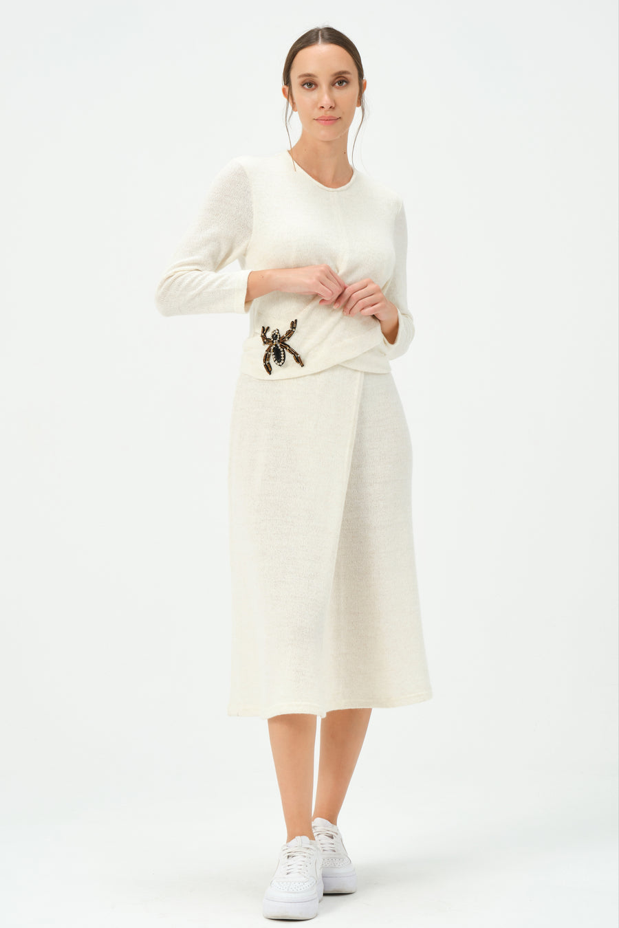 Mel Knitwear Dress Ecru | Porterist