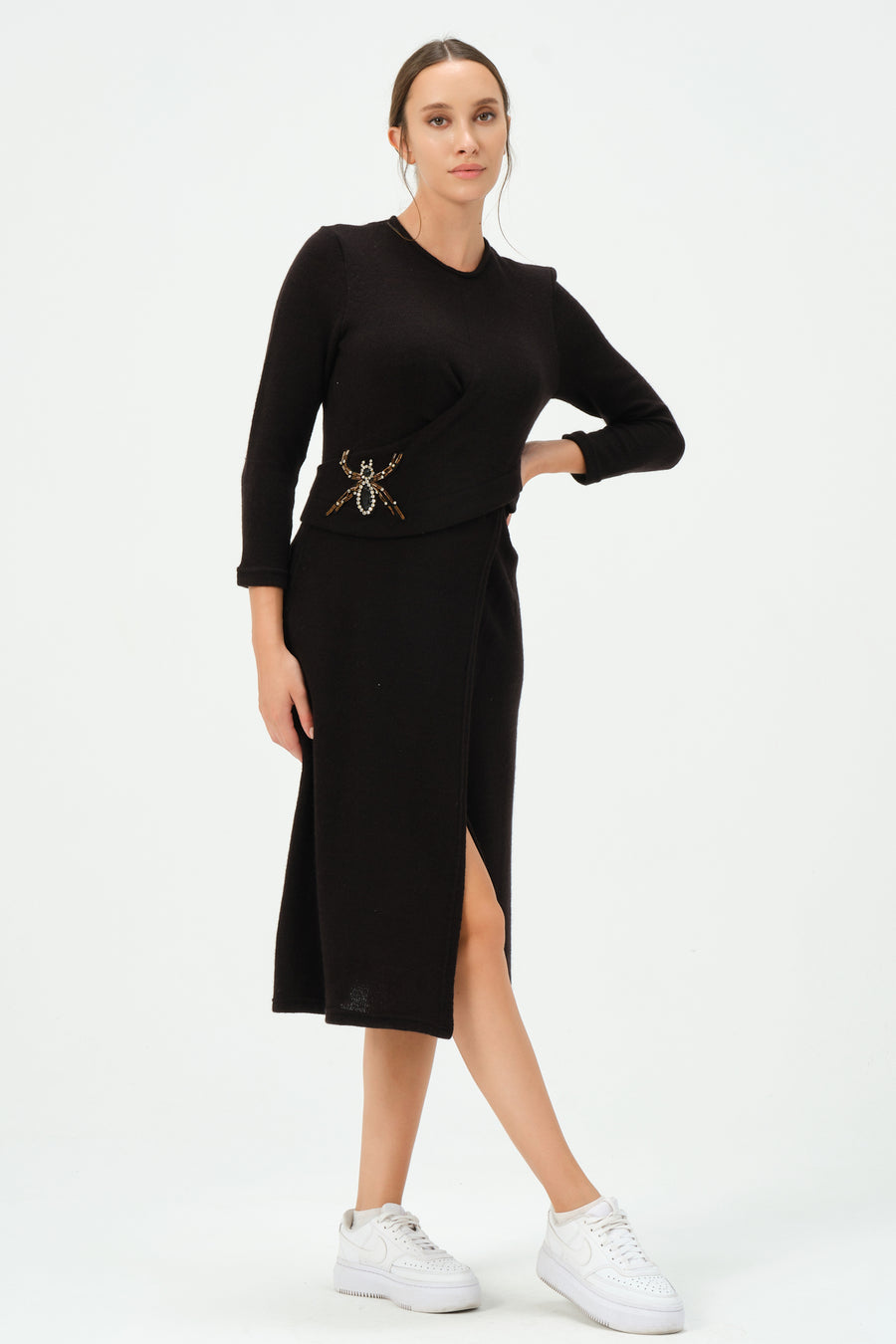 Mel Knitwear Dress Black | Porterist