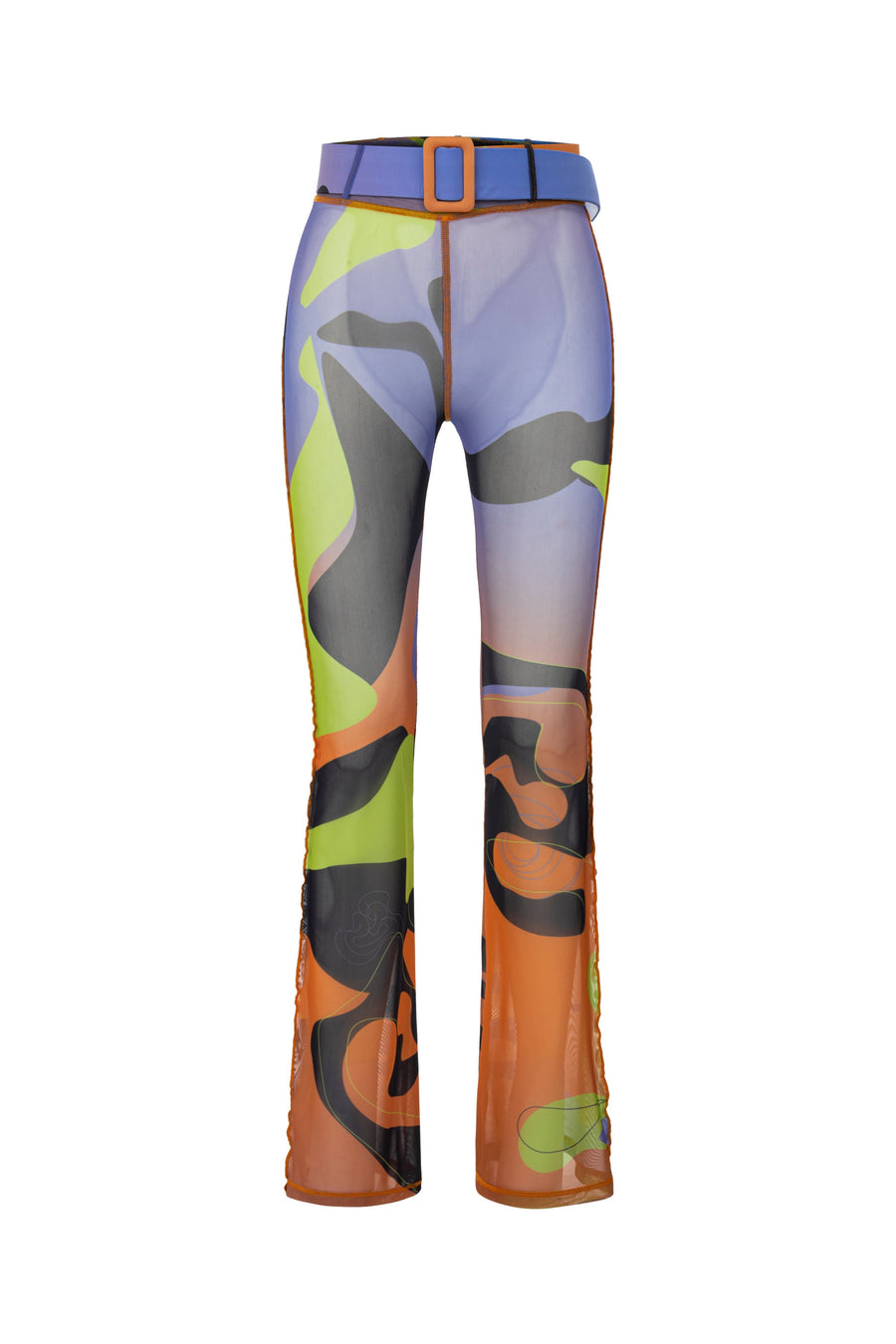 Tainted Flower Mesh Pants In Orange | Porterist