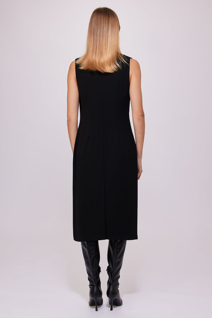 Wrap Sleeveless Dress Black | Porterist