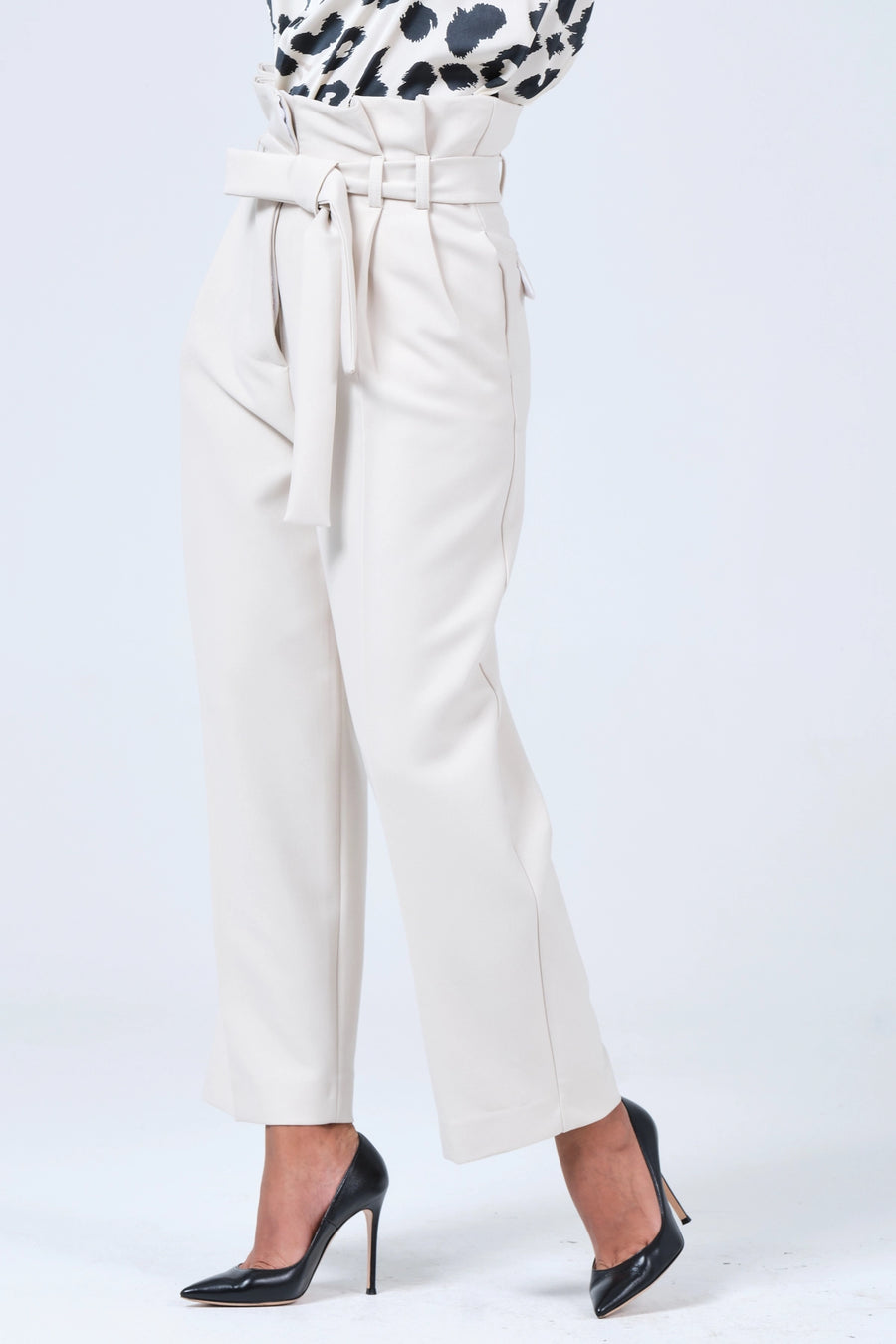 High Waist Emily Pants Ecru | Porterist