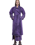 Voidwalker Trench Coat In Purple Acid Wash | Porterist