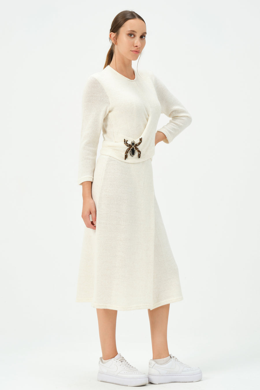 Mel Knitwear Dress Ecru | Porterist