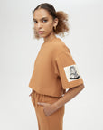 Camel Wide Cut Crop T - shirt | Porterist