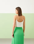 Green Waist Drapeli Slit Maxi Skirt | Porterist