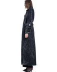 Voidwalker Trench Coat In Black Acid Wash | Porterist