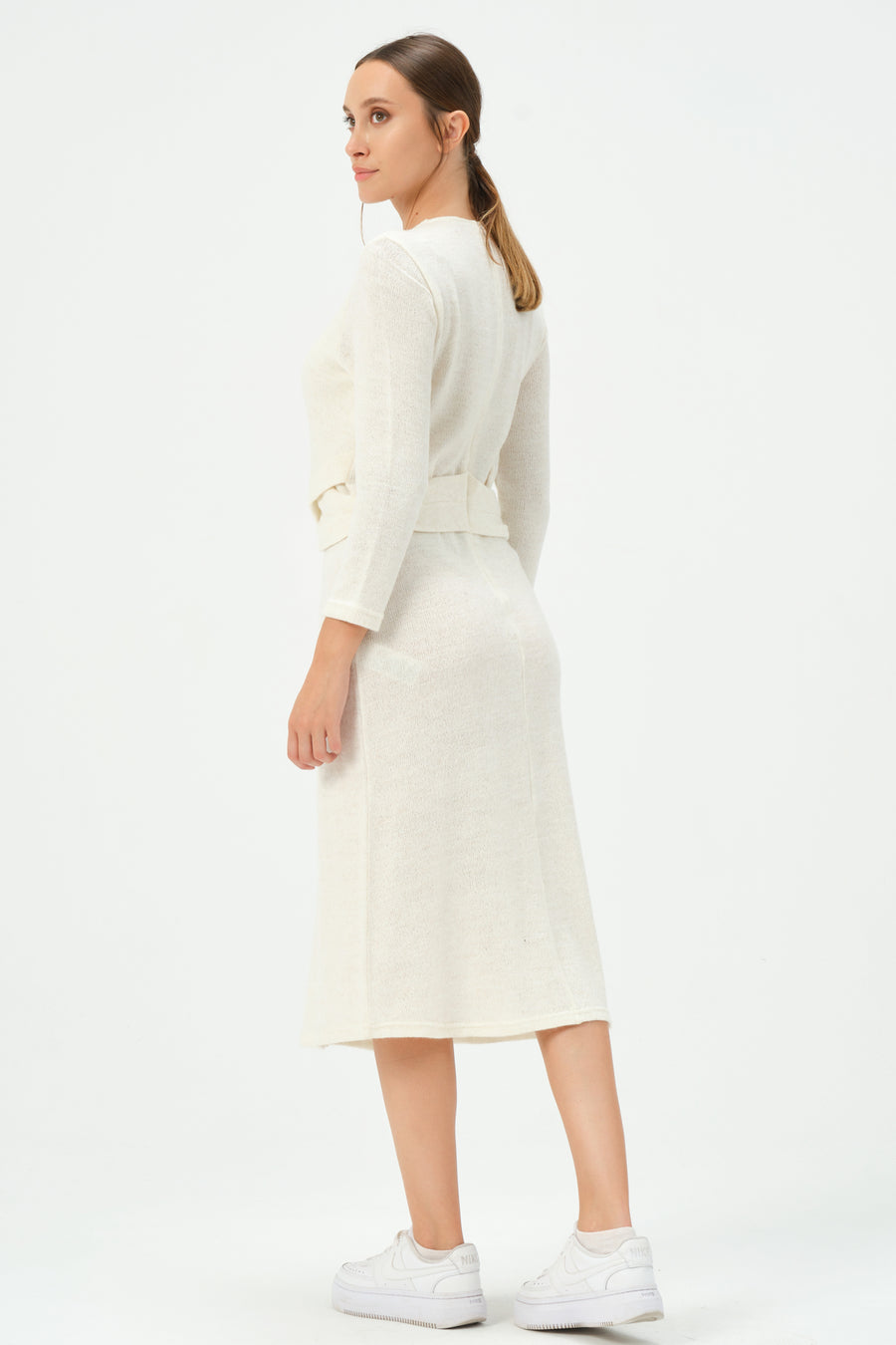 Mel Knitwear Dress Ecru | Porterist