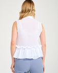 Vekmia White Blouse With Shirt Collar And Waist Detail - Porterist 4