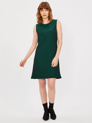 Vekmia Green Sleeveless Glitter Jacquard Dress - Porterist 4