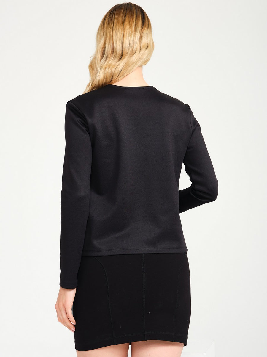 Black Buttonless Blazer Jacket | Porterist