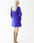 Purple Long Sleeve V - neck Mini Dress | Porterist