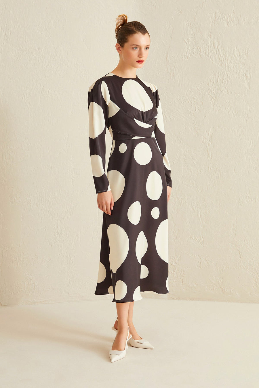 Black And White Polka Dot Long Dress | Porterist