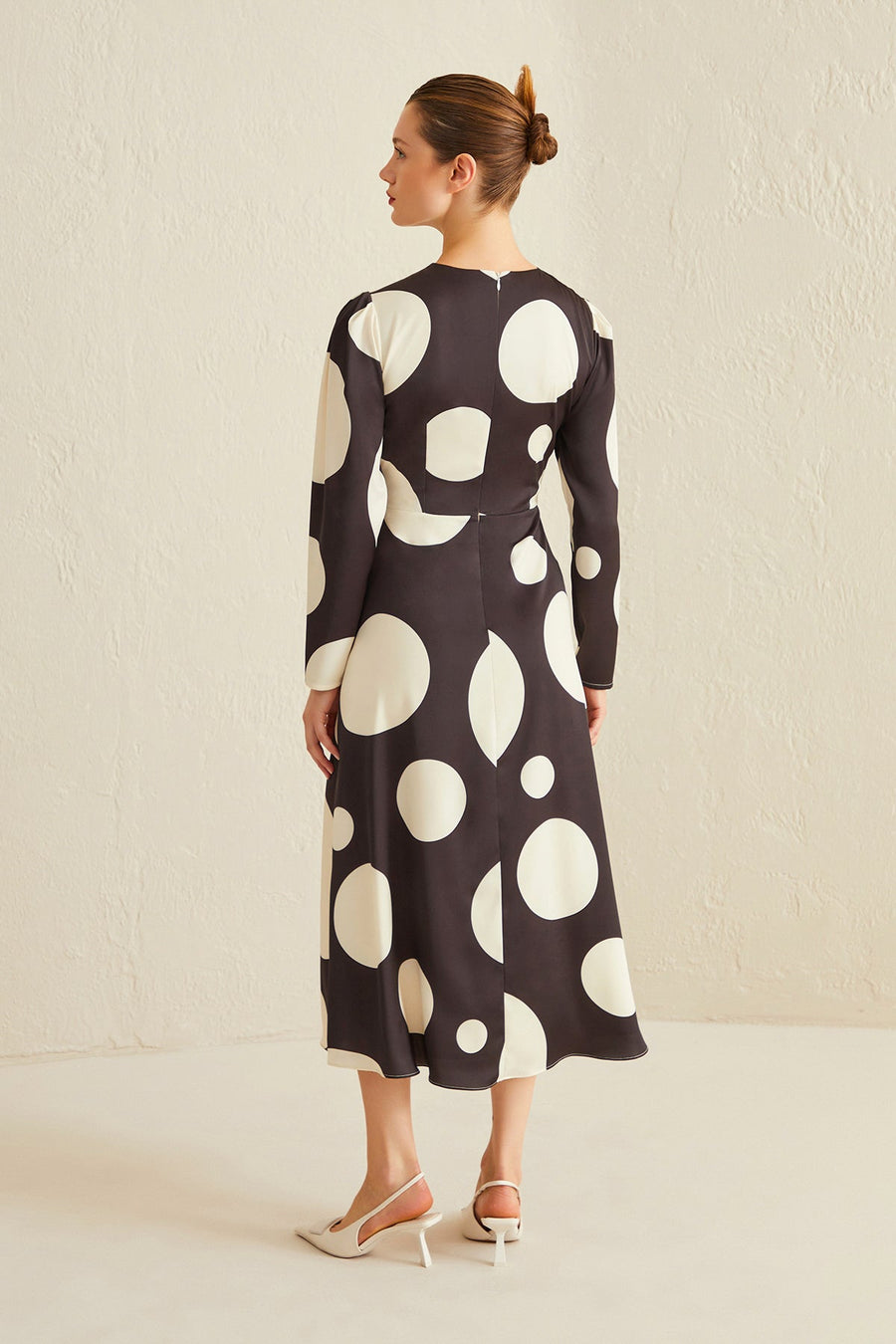 Black And White Polka Dot Long Dress | Porterist