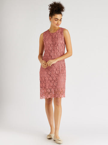 Vekmia Pink Sleeveless Lace Dress - Porterist 5
