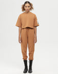 Camel Wide Cut Crop T - shirt | Porterist