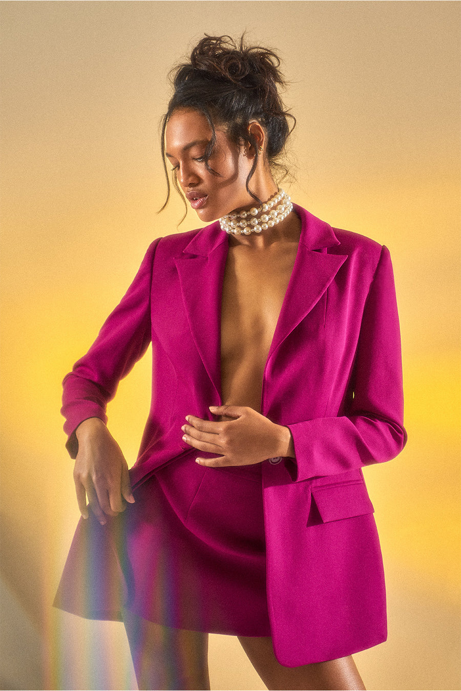 Alicia Fuchsia Blazer Jacket | Porterist