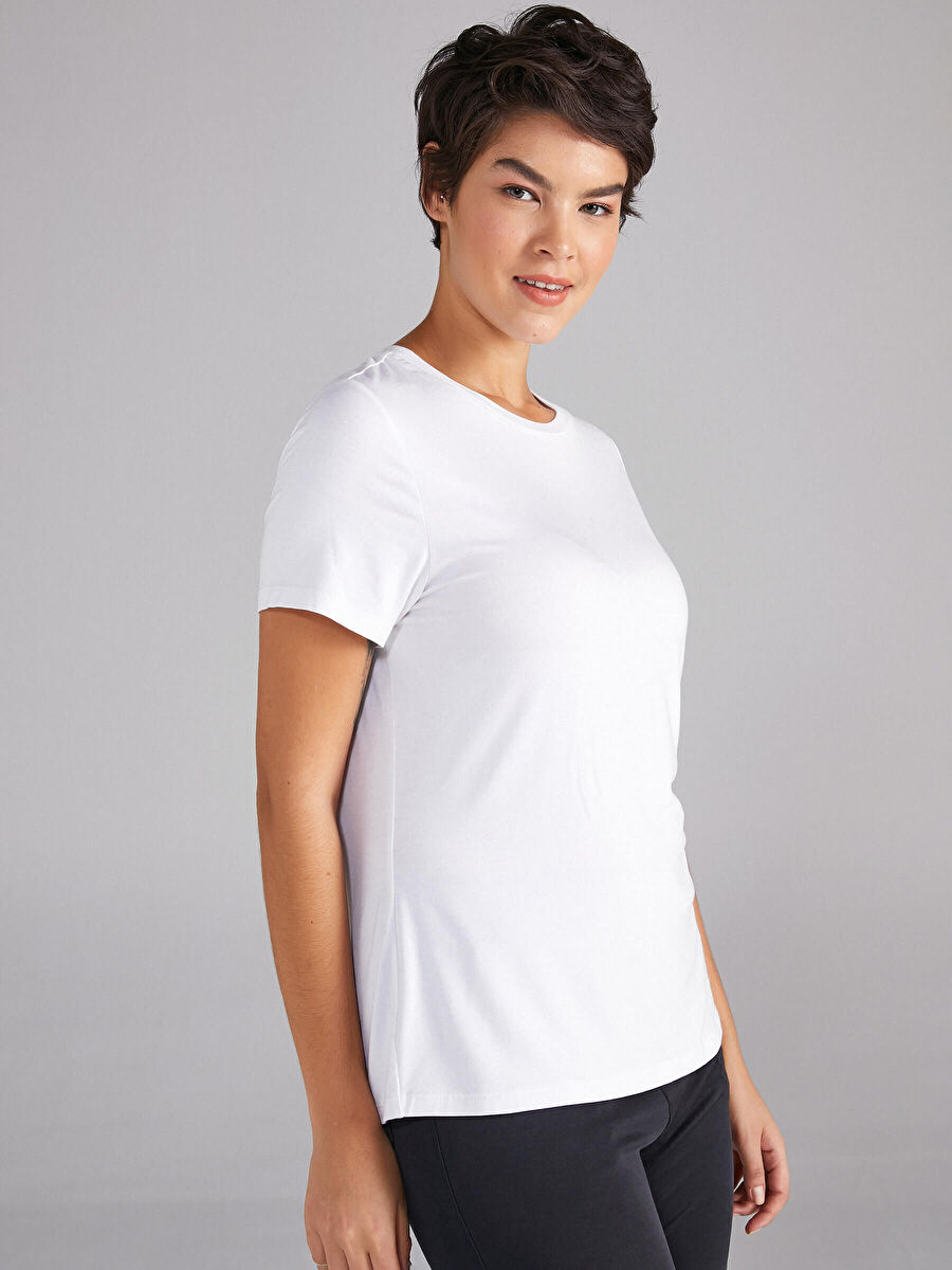 White Round Collar Short Sleeve T - shirt 00002 | Porterist