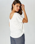 White Round Collar Low Sleeve T - shirt 00003 | Porterist