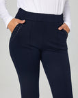 Navy Blue Embellishment Detailed Tracksuit Bottom - 0027