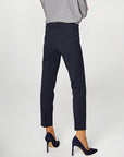 Navy Blue Slim Fit Polyviscose Pants 00048 | Porterist