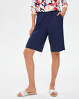 Navy Blue Normal Waist Regular Fit Shorts 00063 | Porterist