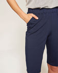 Navy Blue Normal Waist Regular Fit Shorts 00063 | Porterist