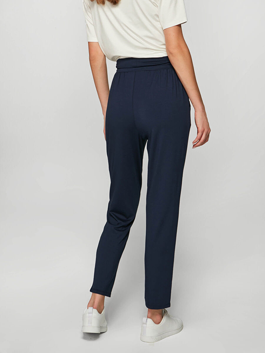 Navy Blue Comfort Fit Knitted Pants 00066 | Porterist