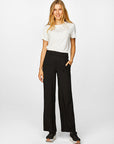 Black Wide Leg Viscose Pants 00067 | Porterist