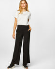 Black Wide Leg Viscose Pants 00067 | Porterist