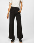 Black Wide Leg Viscose Pants 00067 | Porterist