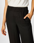 Black Wide Leg Viscose Pants 00067 | Porterist