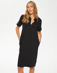 Black Polo Collar Dress 00070 | Porterist