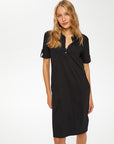 Black Polo Collar Dress 00070 | Porterist