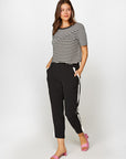 Black Comfort Fit Pancake Pants 00074 | Porterist