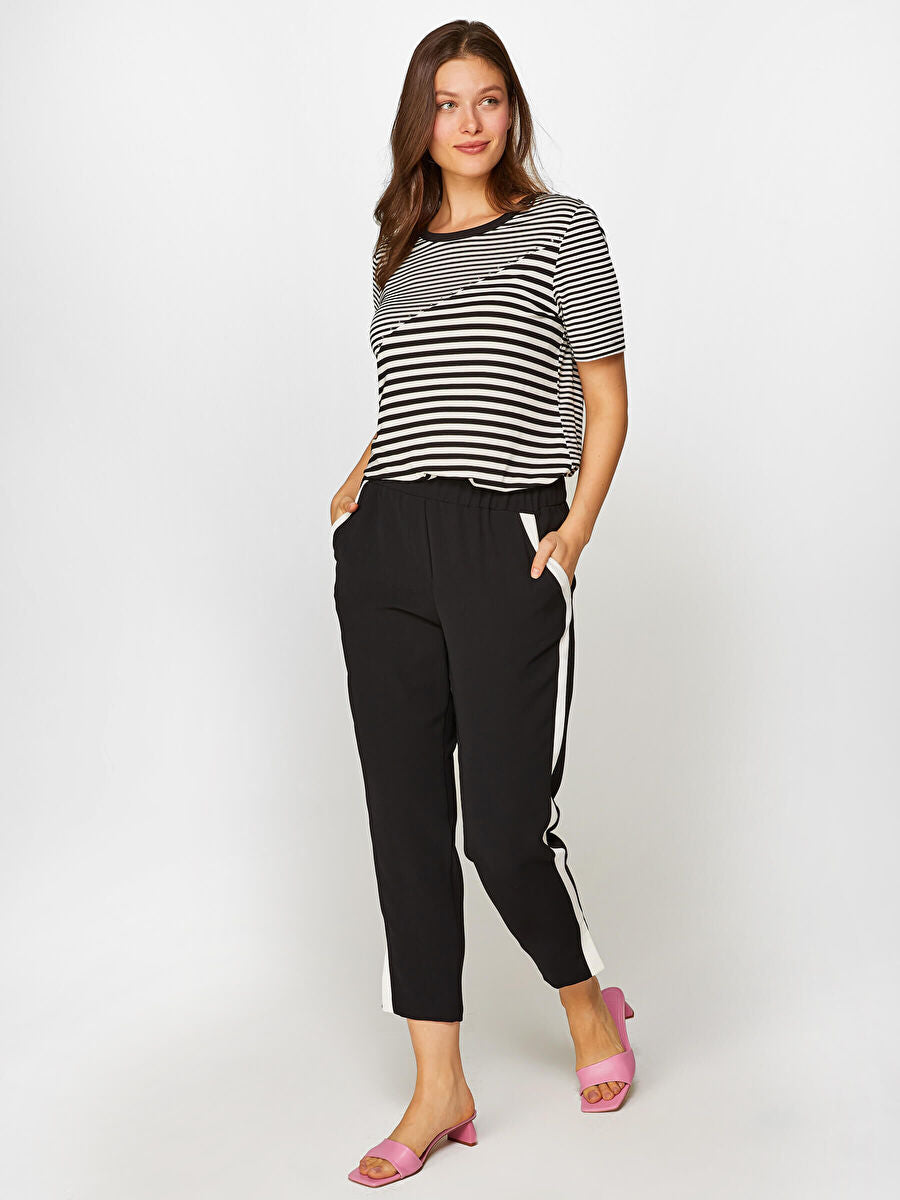 Black Comfort Fit Pancake Pants 00074 | Porterist