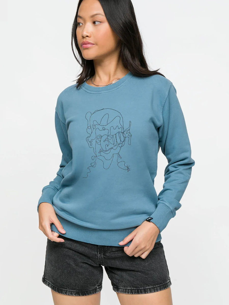 Abstract Print Woman Sweatshirt - Blue | Porterist