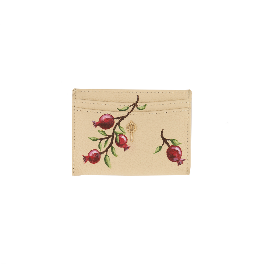 Card Holder Beige Hand Painted | Porterist