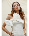 Strapless Bow Detailed Stone Embellished Dress | Porterist