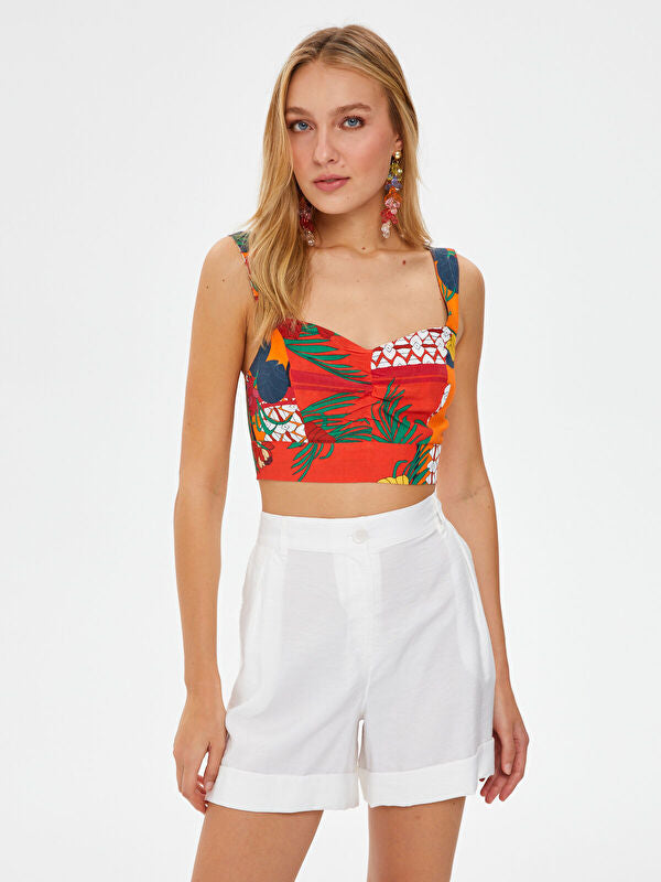 Alleggria Emma Tropical Pattern Crop Undershirt 66028