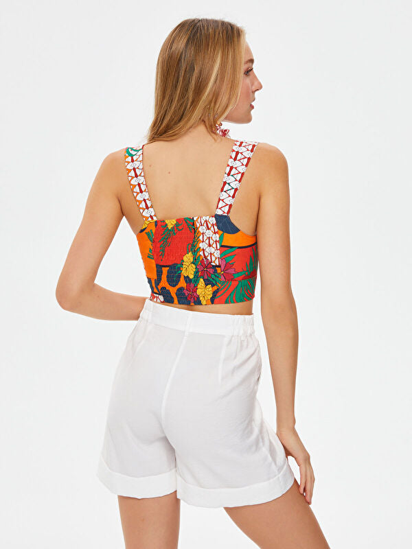 Alleggria Emma Tropical Pattern Crop Undershirt 66028