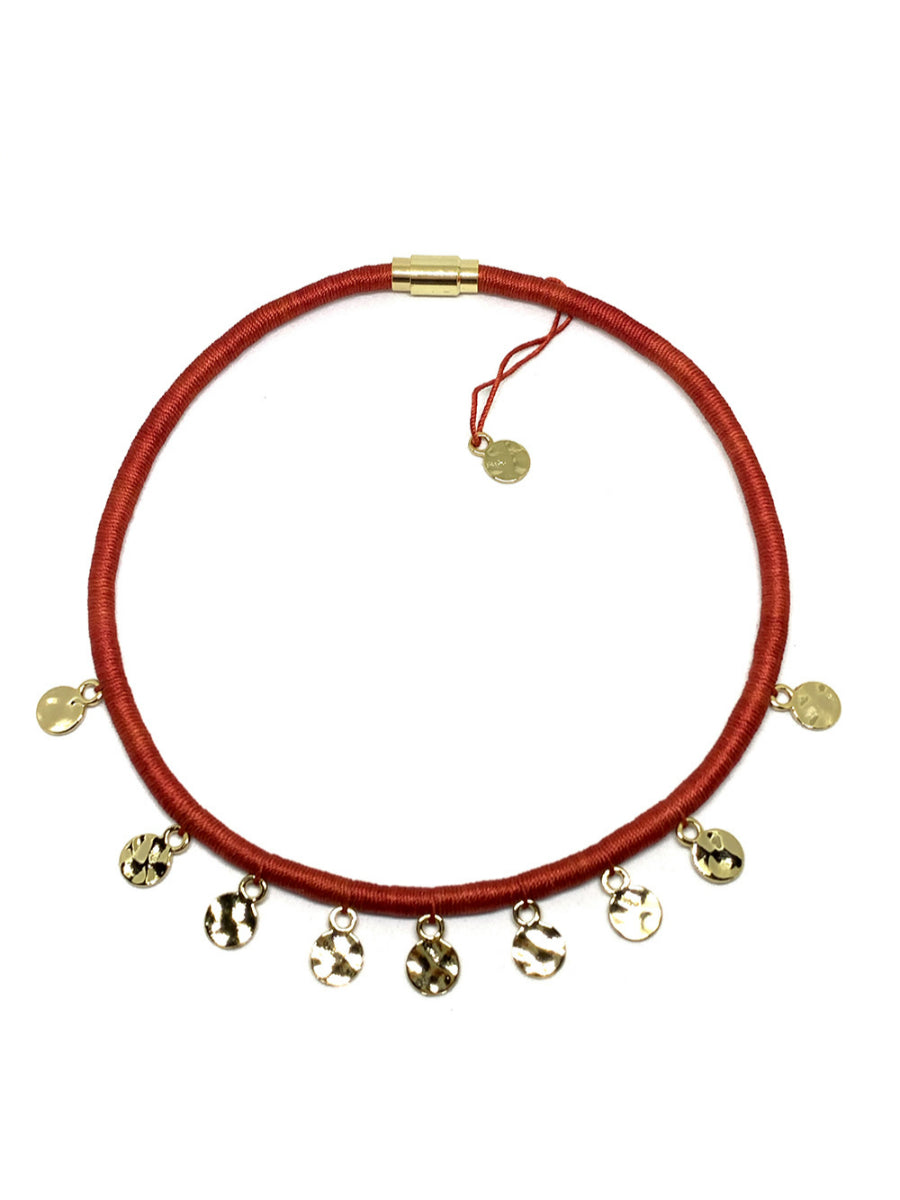 Gypsy Gold Sequin Red Necklace | Porterist