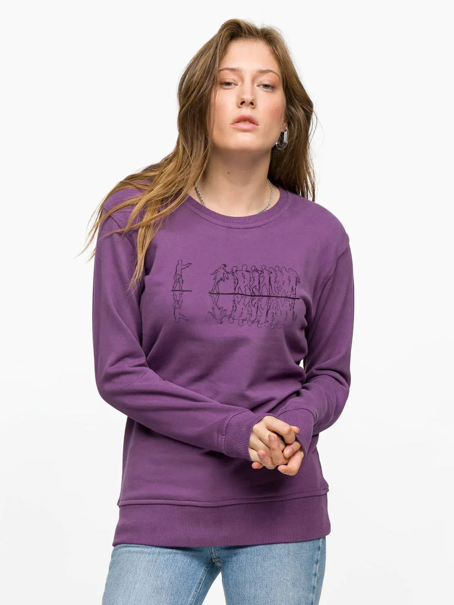 Give Me Your Hand Woman Sweatshirt - Purple | Porterist