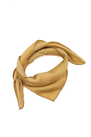 Mustard Pure Silk Plain Color Small Scarf | Porterist