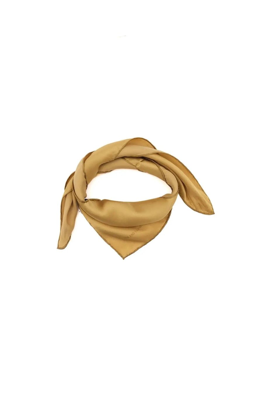 Mustard Pure Silk Plain Color Small Scarf | Porterist