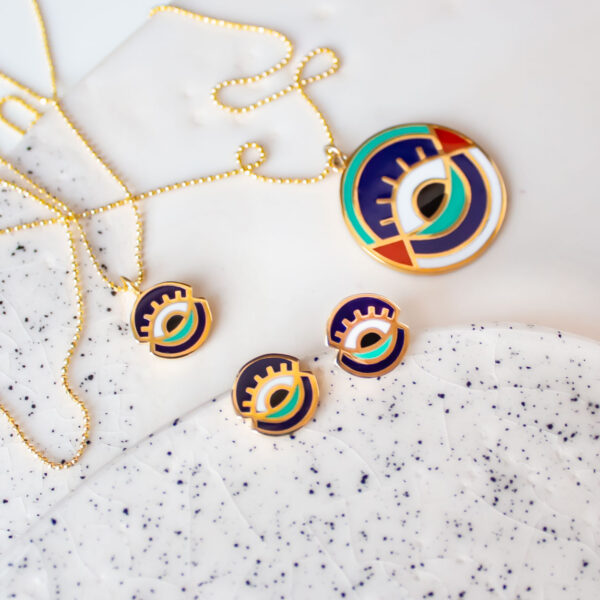 Navy Blue Universe Earrings | Porterist