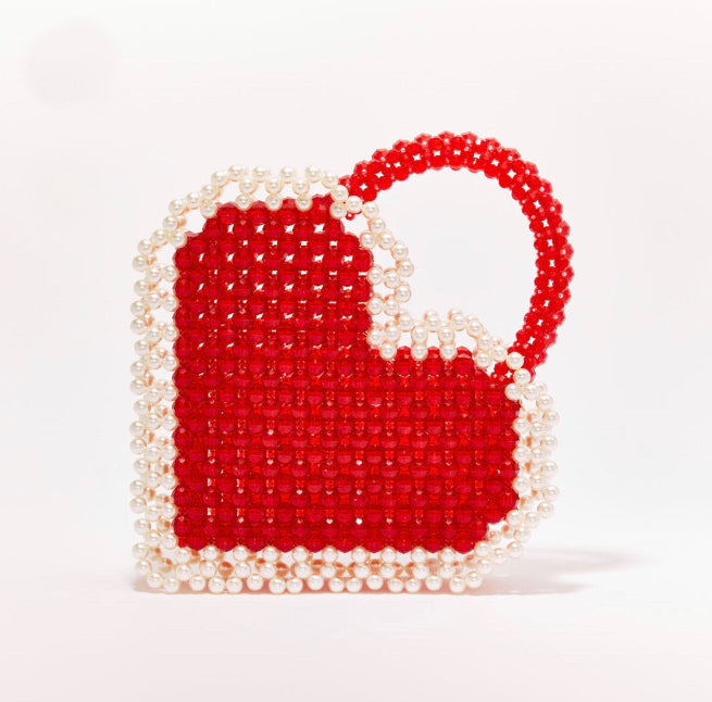 Heart Beads Red Hand Bag | Porterist