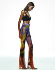 Tainted Flower Mesh Pants In Orange | Porterist