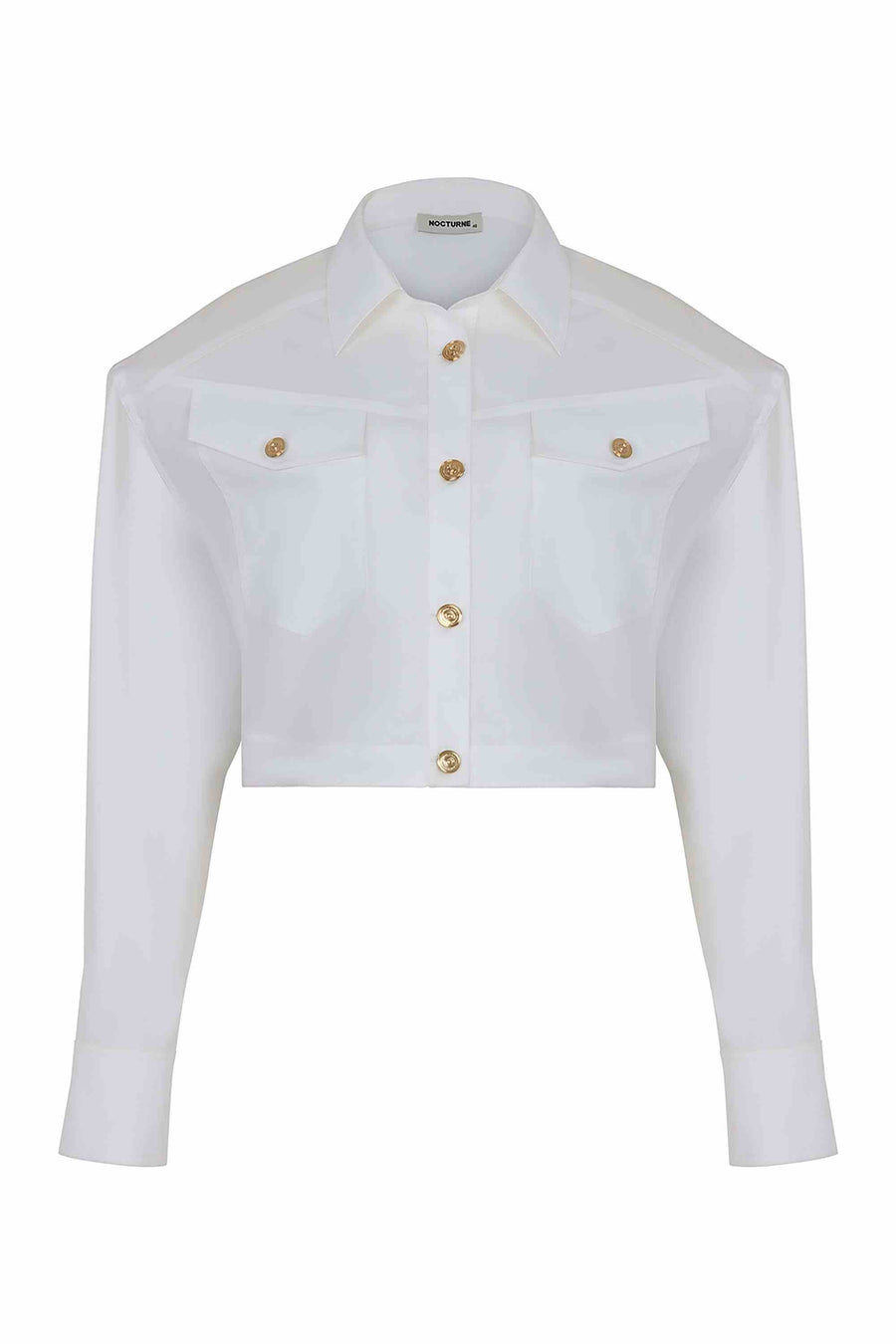 Cropped Shirt With Shoulder Pads | Porterist