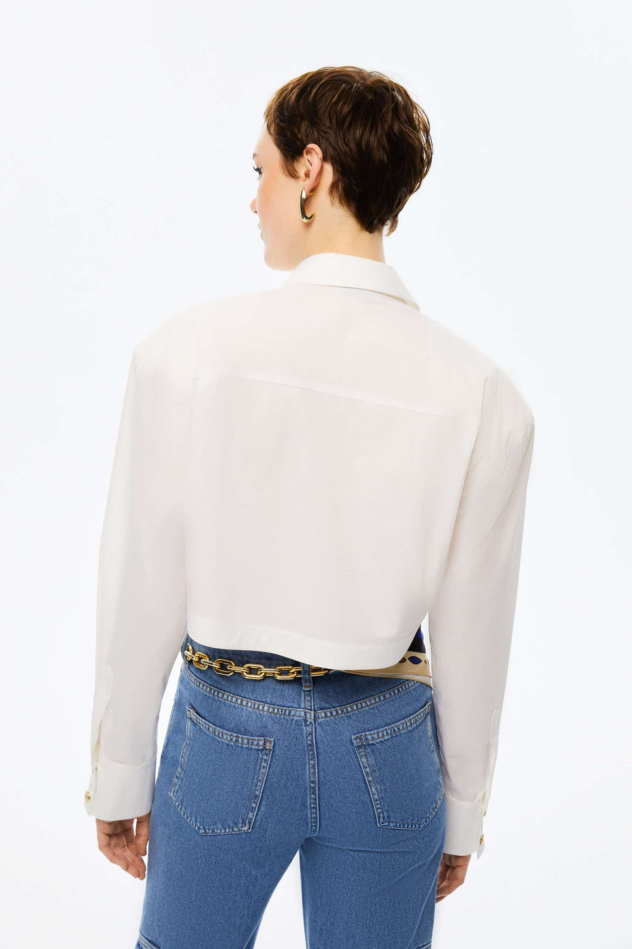 Cropped Shirt With Shoulder Pads | Porterist