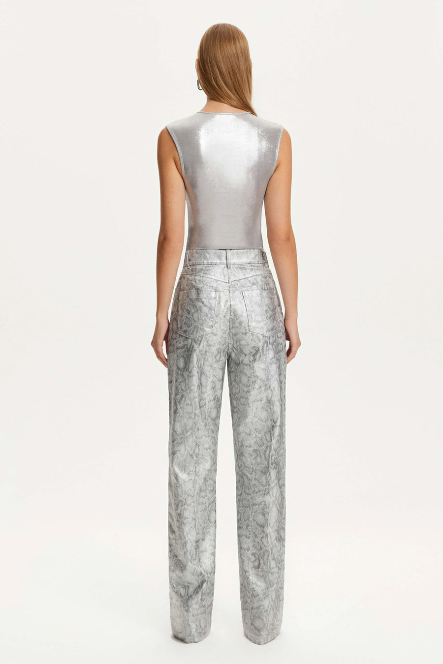 Silver Snake Print Pants | Porterist